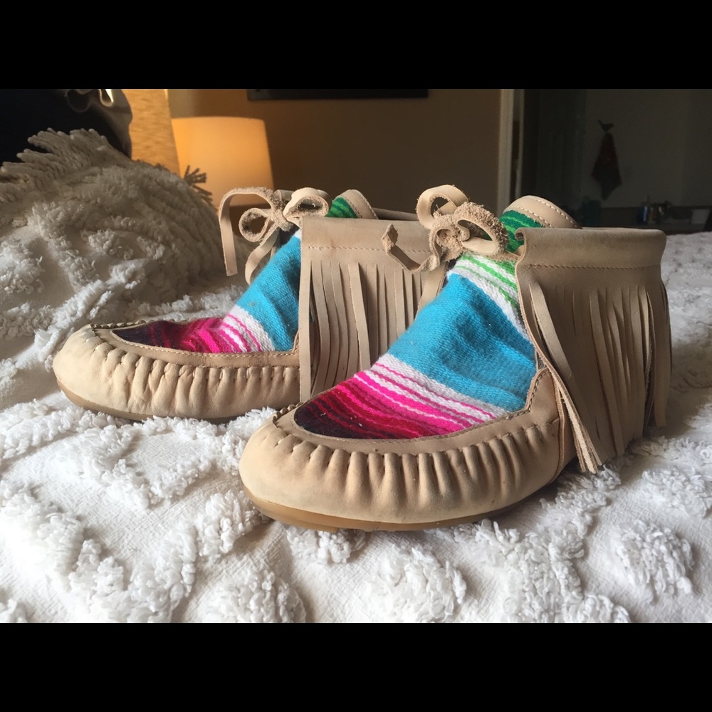 Fringe and serape moccasins